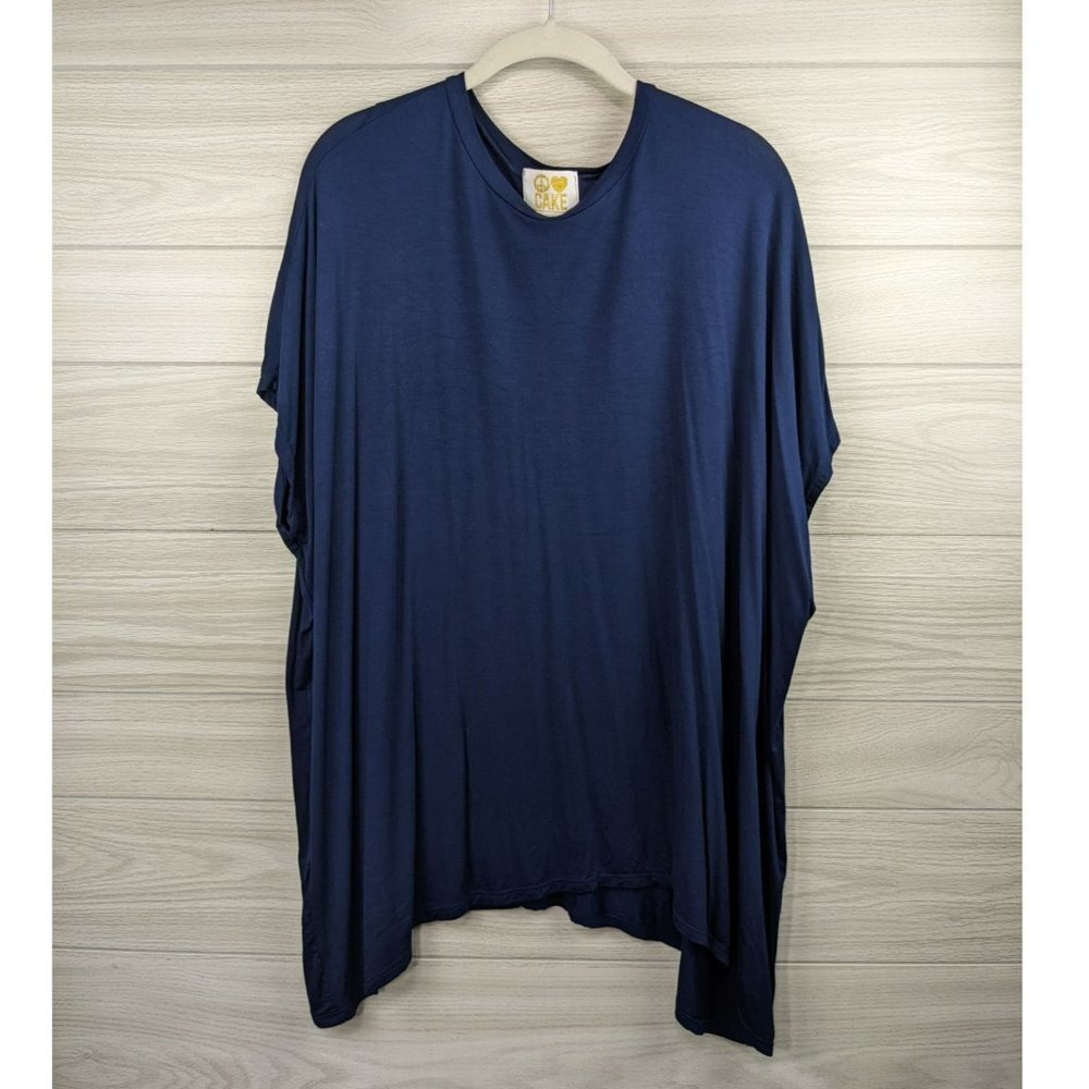 Blue Oversized Drop Shoulder Top - Picture 1 of 4